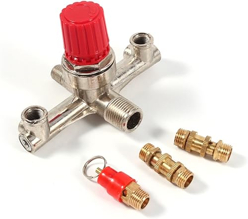 Miniatura 2 de Husky compresor regulador, Compresor de aire de pistón, Tubo de salida doble Interruptor de aleación Regulador de presión de la válvula de ajuste de