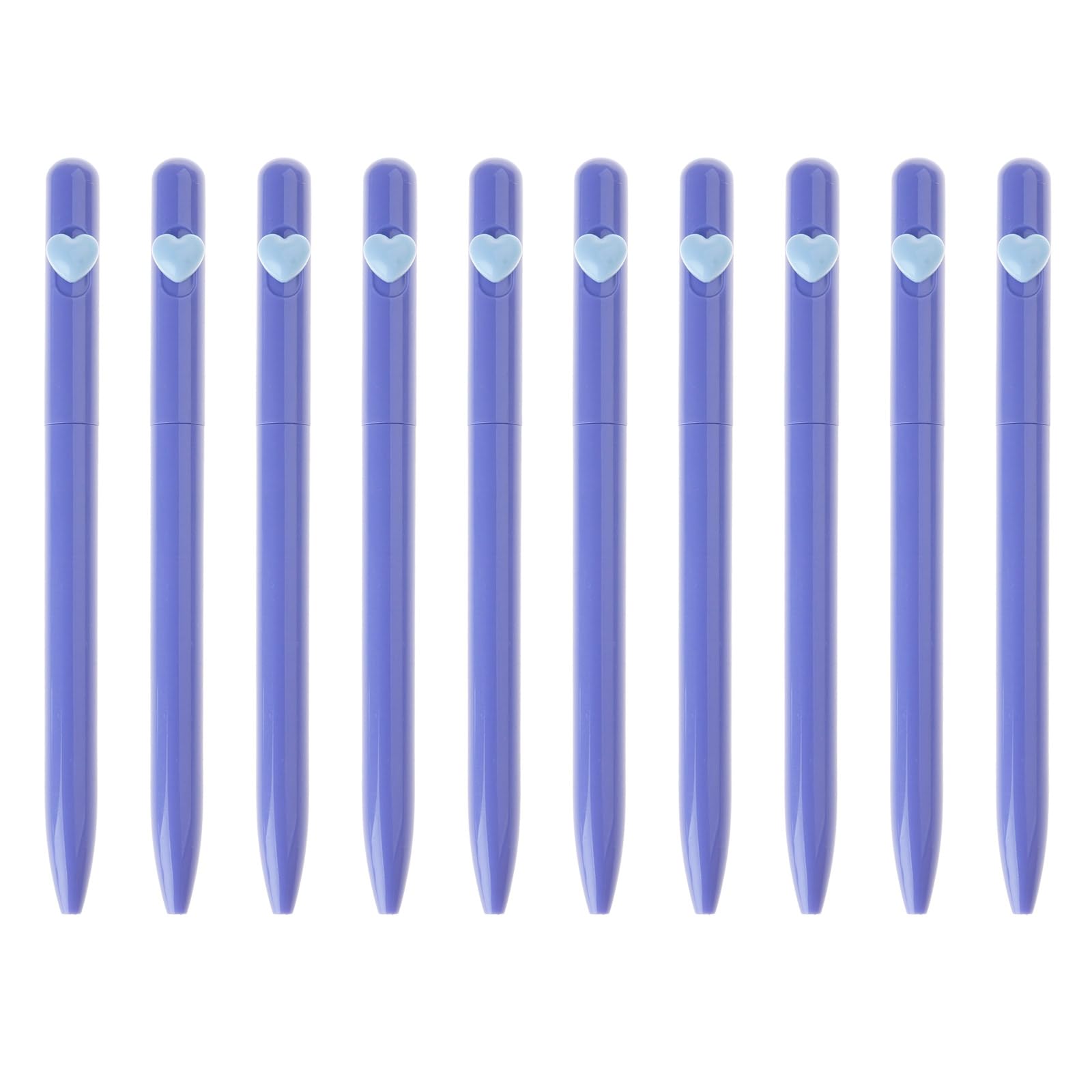 Jazuaiao 10pcs 1.0mm Love Heart Ballpoint Pen Smooth Writing Gift School Supplies for Student Smooth Writing