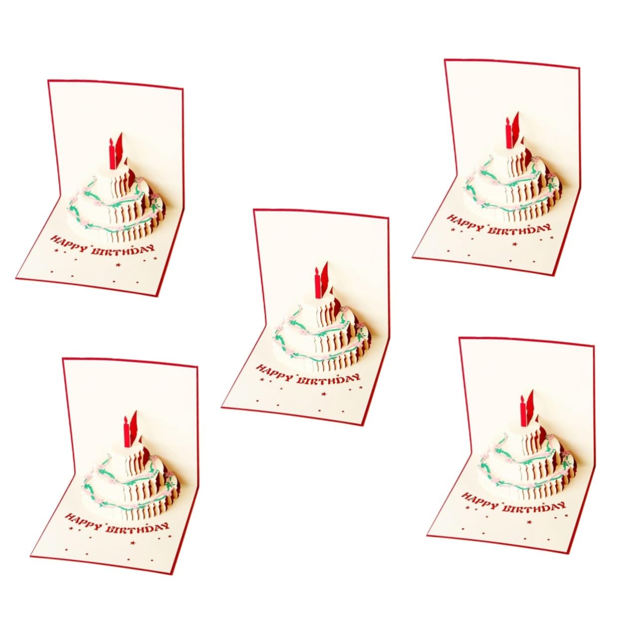 EXCEART 5St Geburtstagskarten beleuchten Segenskarten aus Papier Geburtstagskuchen grußkarten Musik-Grußkarte Geburtstagskarten für Männer Schüttgut Geburtstagsgeschenk 3d Papierstau