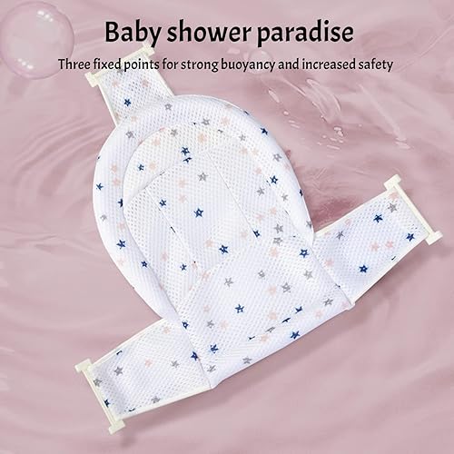 Miniatura 5 de Red de soporte para bañera en forma de T para bebé, almohadilla antideslizante para recién nacidos, malla suave para ducha, cojín para bañera