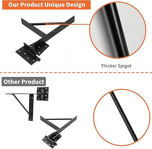 Miniatura 3 de Soporte de esquina para puerta, resistente, ajustable, sin hundimiento, hierro sólido duradero para puertas de cobertizo, puertas de entrada,