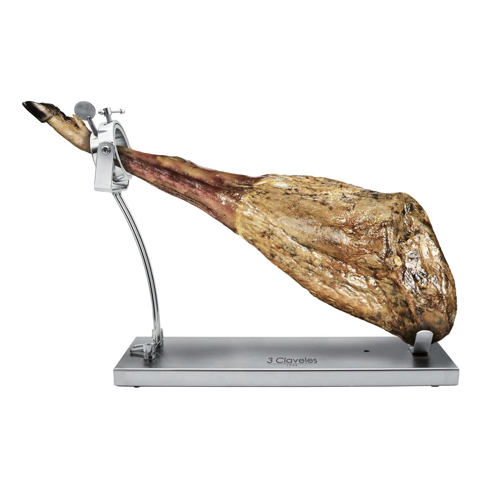 Juego Profesional de Soporte Jamonero Plegable en Acero Inoxidable y Cuchillos 3 Claveles, Funda y Chaira (TC01737K2)