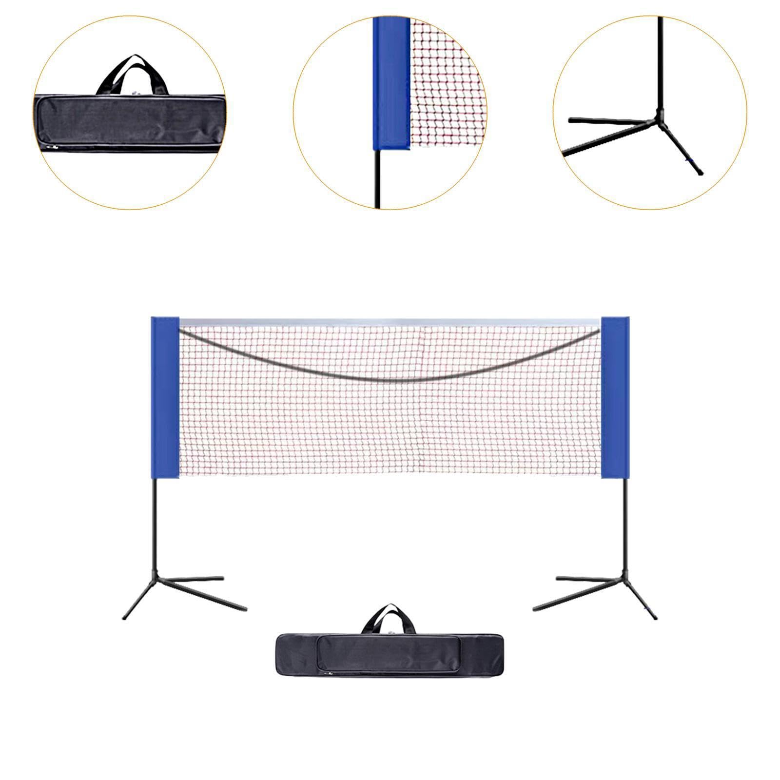 Rete da badminton, rete da tennis portatile con molteplici | per sport in giardino, divertente, impedisce che le palline rotolino in strada, regolabile, portatile con supporto per