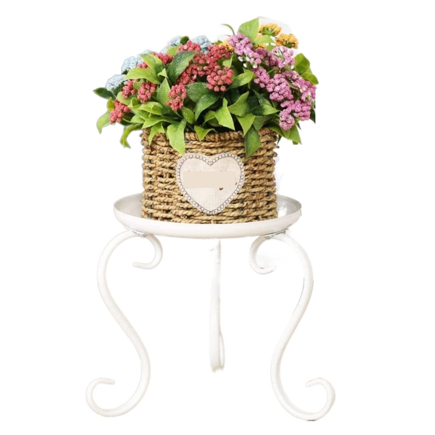 DFGHNBVC Plant Stand Plant Shelves Flower Holder Metal Single Flower Stand Flower Stool Iron Plant Stand Indoor Outdoor Decoration Flower Stand Plant Shelf Plant Rack,White-21 * 23Cm