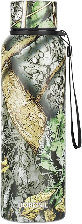 Borosil Hydra Trek Granite Steel Water Bottle, Stainless Steel & Copper Water Bottles, Double Vacuum Insulated Flask Bottles, 700 ml