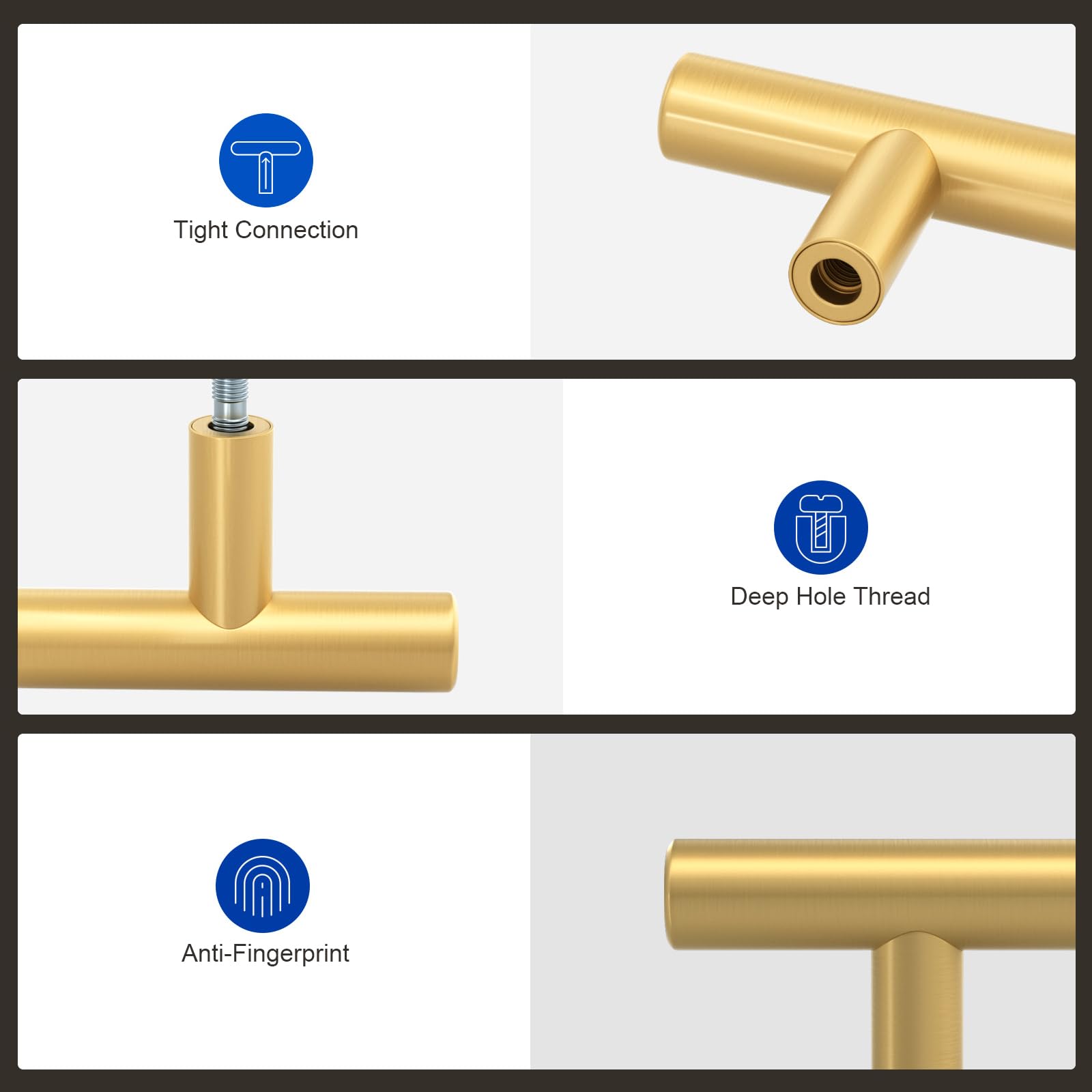 Gold Cabinet Knobs - 12 Pack Brushed Brass -4 Gold Cabinet Knobs - 12 Pack Brushed Brass -4