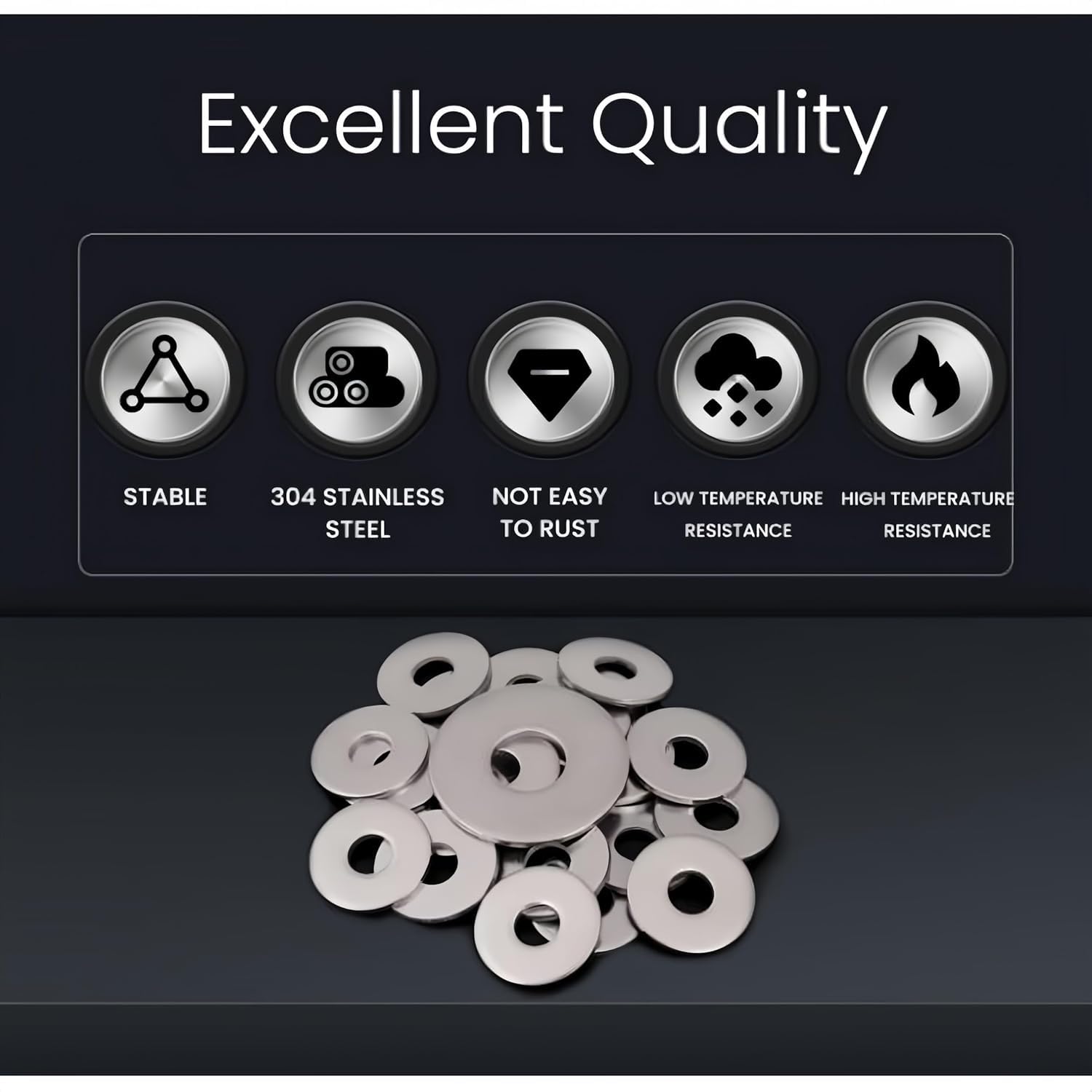 Pack of 40 washers M8 large, cap nuts M8, M8 x 16 mm body washers, 304 washers stainless steel, DIN 1587 cap nut M8 stainless steel A2 V2A (80)