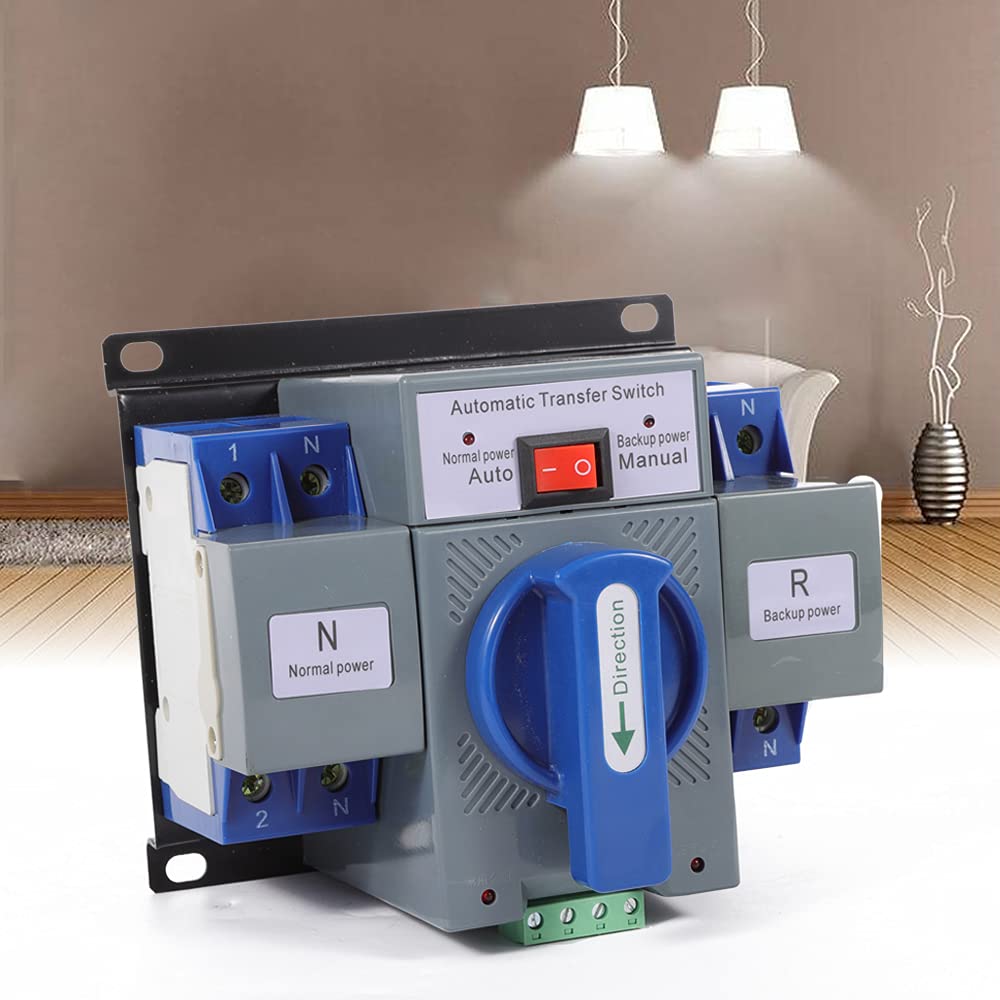 Dual Power Automatic Transfer Switch 110V 2P 63A Generator Changeover Switch 50/60Hz