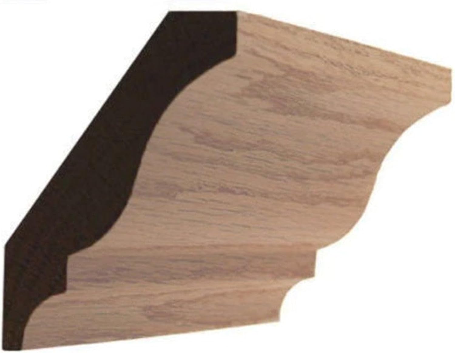 Newmouldings EWCR12 Colonial Crown Moulding Trim, 3/4" x 3-5/8" Red Oak Solid Hardwood, 94" - USA Made Sustainable Trim