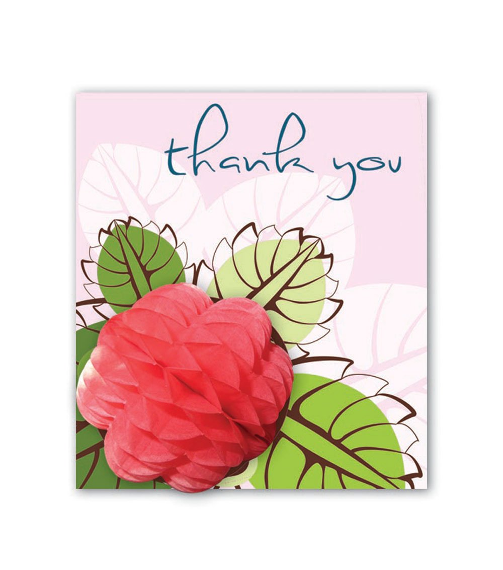 PULP Pop Up Card HONEYCOMB Pink Flower Thank You CARD