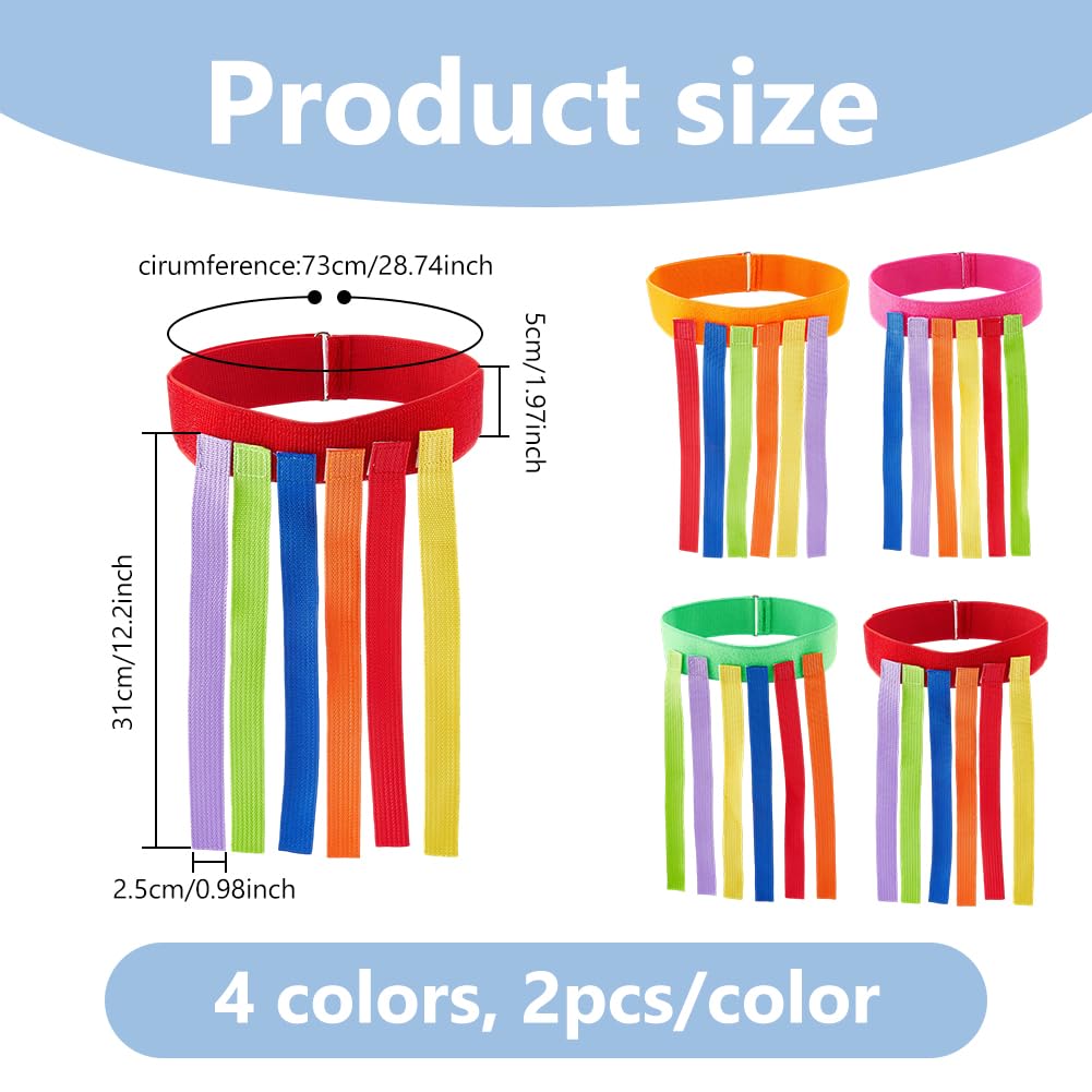 DICOSMETIC 8Pcs 4 Colors Catch Tail Game Oxford Cloth Pull Tail Game Band Fun Interactive Training Tails Grab Games for Family Carnival Yard Birthday Camping Picnic Outdoor Party Activities - Image 2
