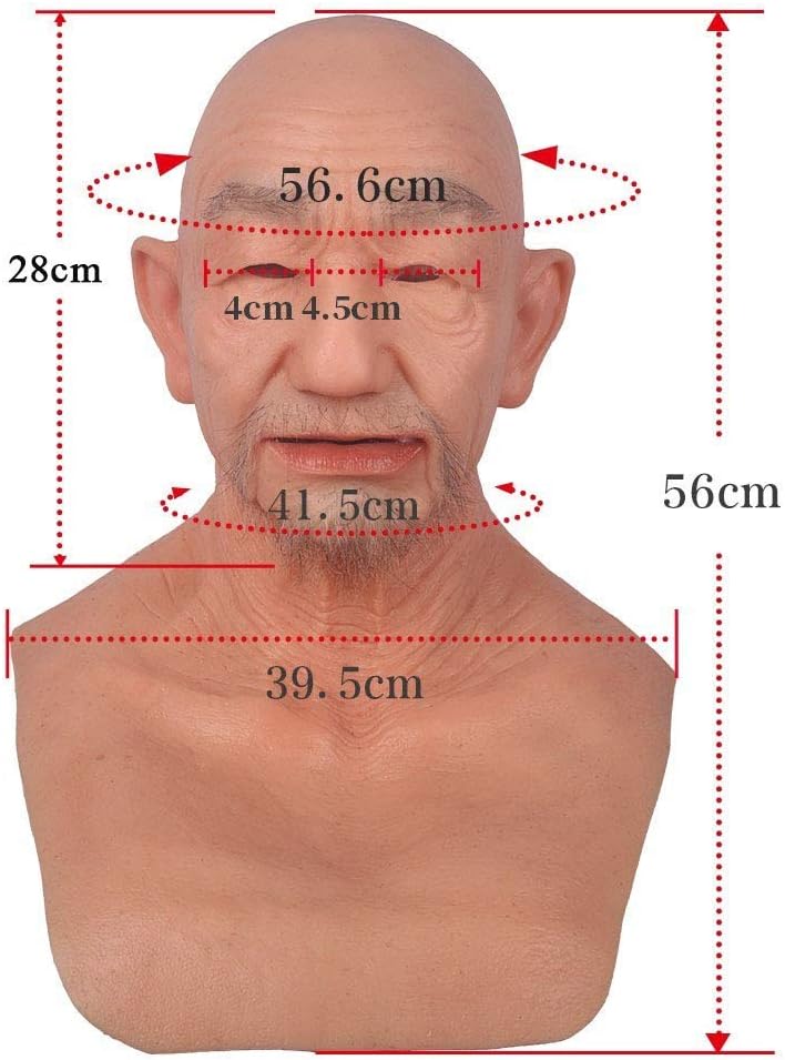 William Silicone Head Mask Realistic Old Man Face Mask Cosplay Halloween
