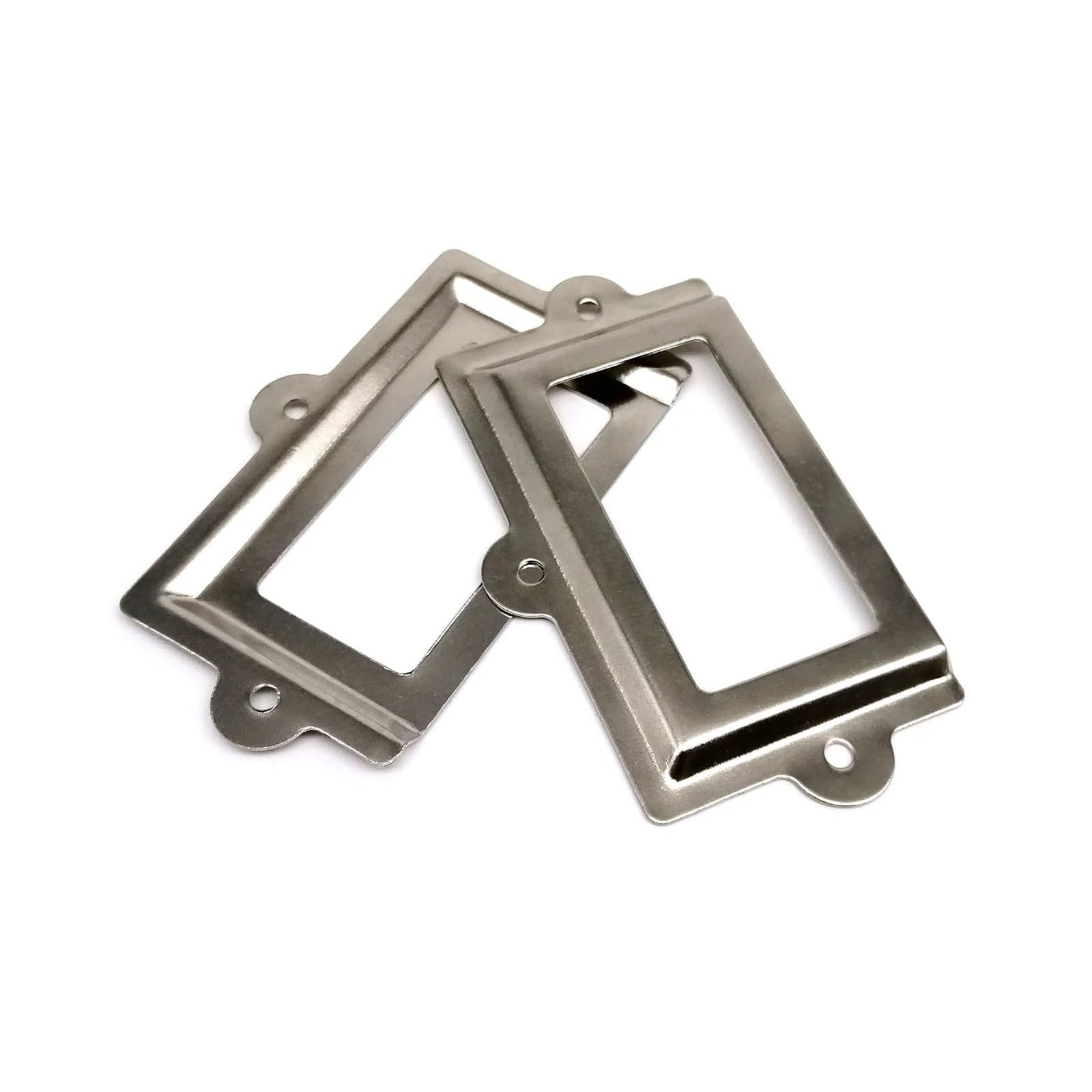 Cidegoo Silver 30Pcs Iron Drawer Name Card Holder Label Pull Frame Handle For Jewelry Chest Cabinet