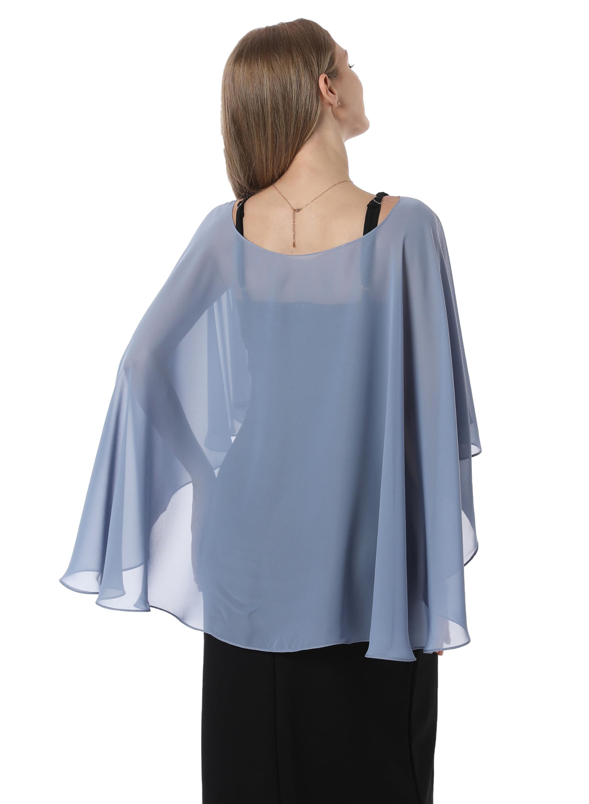 Capes Pour Femme Châle Décontracté En Mousseline De Soie Cape Transparente Châle Et Enveloppes, Châle Poncho, Doré, Taille Unique, Lavande
