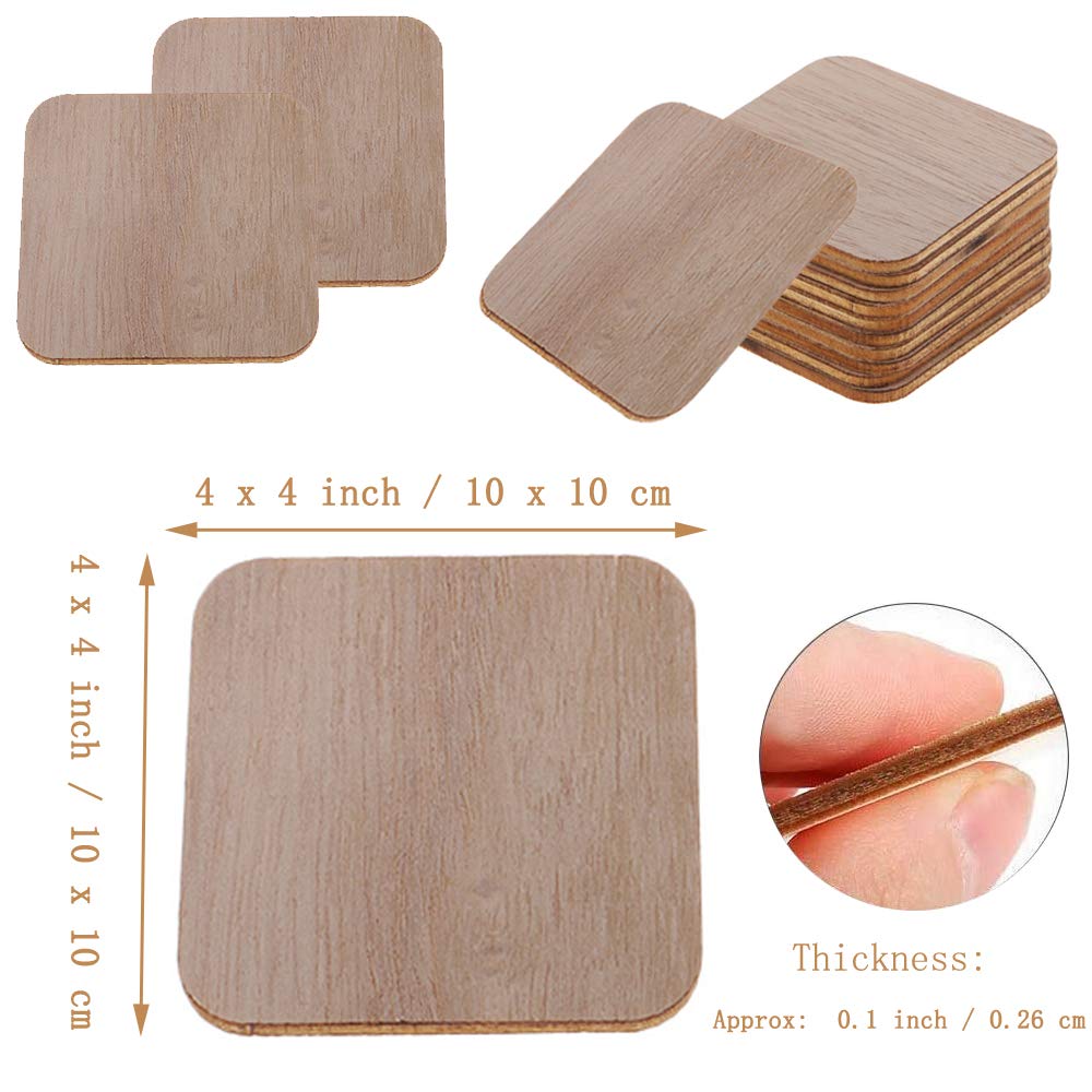 NBEADS 300 stuks vierkante onafgewerkte houten stukken, natuurlijke houten knutselbenodigdheden, pyrografiehout met ronde hoek voor schilderen, schrijven, doe-het-zelf snijwerk, fotorekwisieten NBEADS 300 stuks vierkante onafgewerkte houten stukken, natuurlijke houten knutselbenodigdheden, pyrografiehout met ronde hoek voor schilderen, schrijven, doe-het-zelf snijwerk, fotorekwisieten