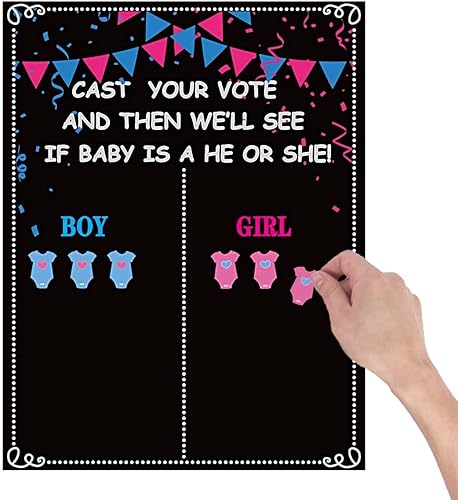 Ideas de revelación de género, juegos de 54 votantes para revelación de género, decoraciones de fiesta para niños o niñas, suministros de fiesta