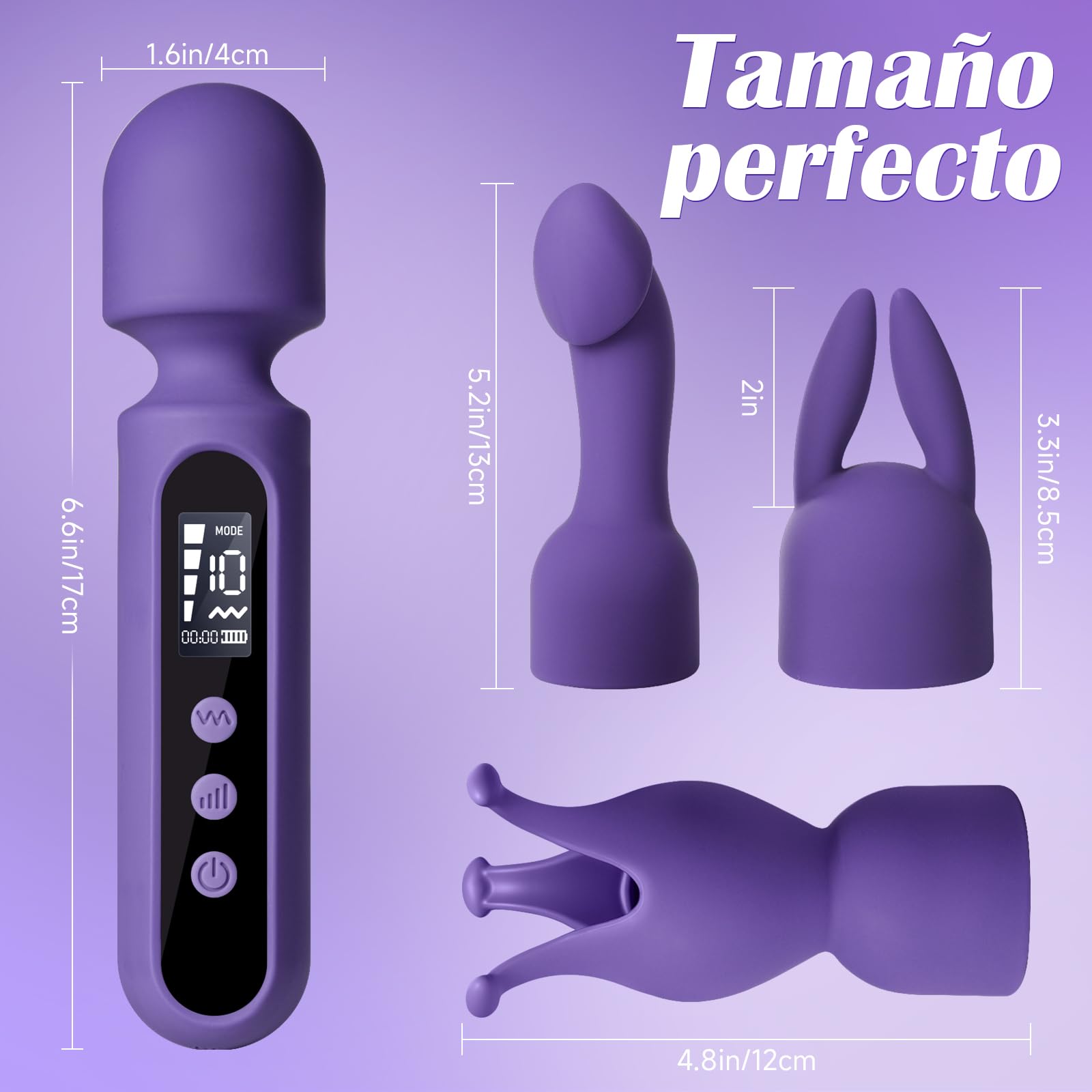 Juguetes Eróticos Para Pareja Sexuales Vibrador, Juegos de Vibradores con 3 Accesorios de modo 10x4, Vibradorador Mujer Juguetes Eróticos + Masturbador Masculino + Plug Anal Juguetes Sexuales