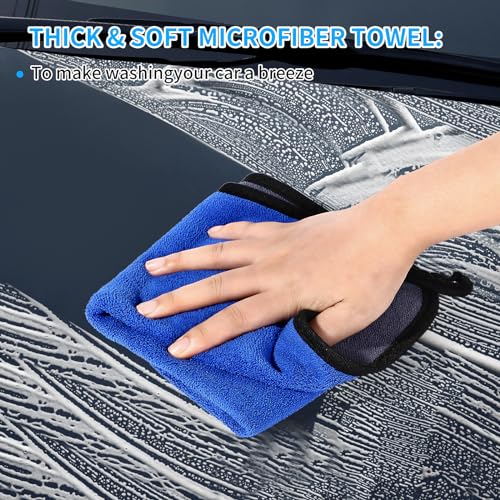 Wontolf UWUTAI1001B 62'' Car Wash Brush With Long Handle Chenille Microfiber Car Wash Mop Mitt Car Cleaning Kit Windshield Window Squeegee Car Duster Microfiber Towels Wheel Tire Brush thumb #5
