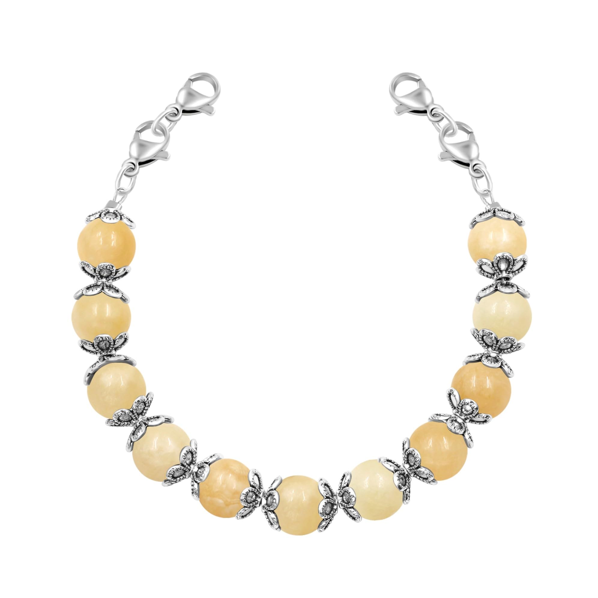 Interchangeable DIY Semi-Finished Medical Alert Bracelet - 8mm Natural Stone Bead Adjustable Dual-Use Bracelet - YA5062