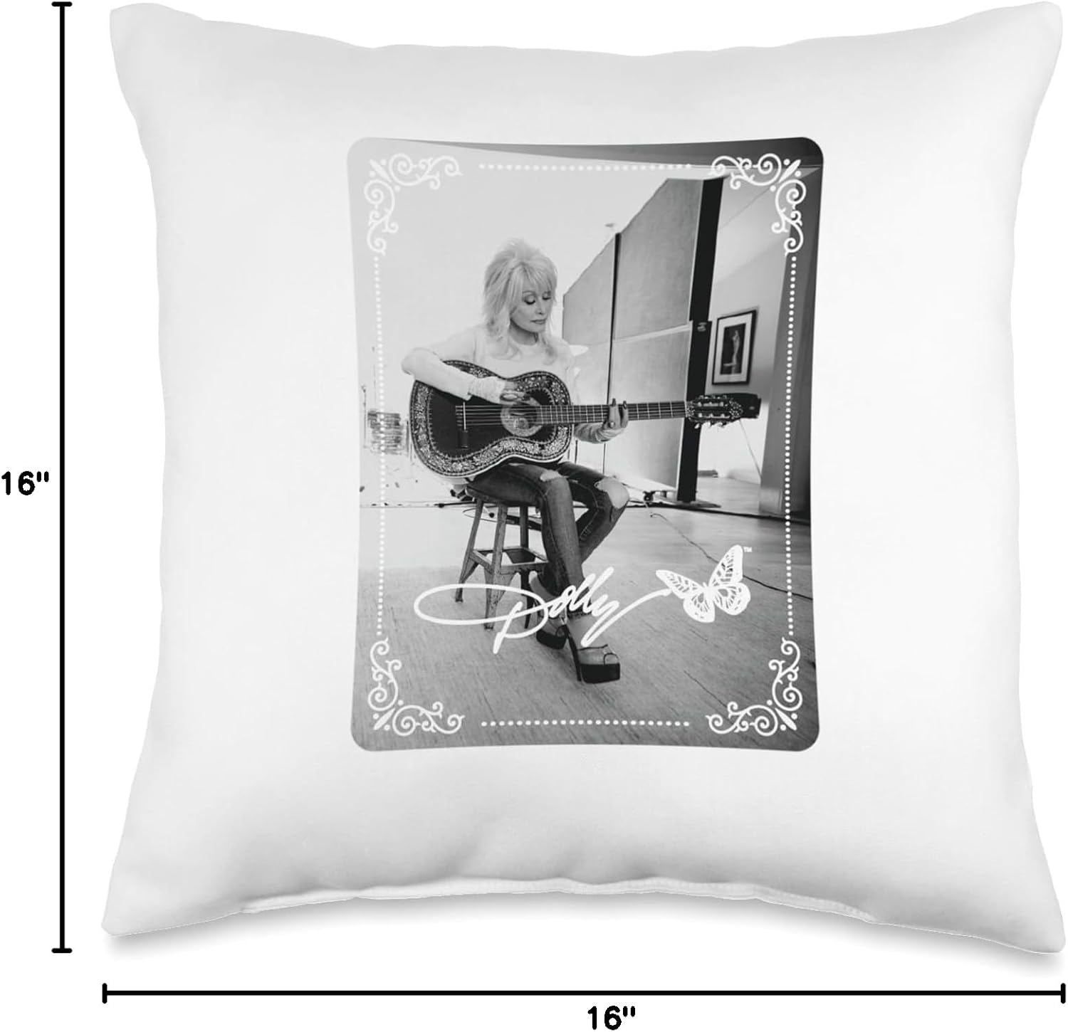 Dolly Parton in The Studio Throw Pillow