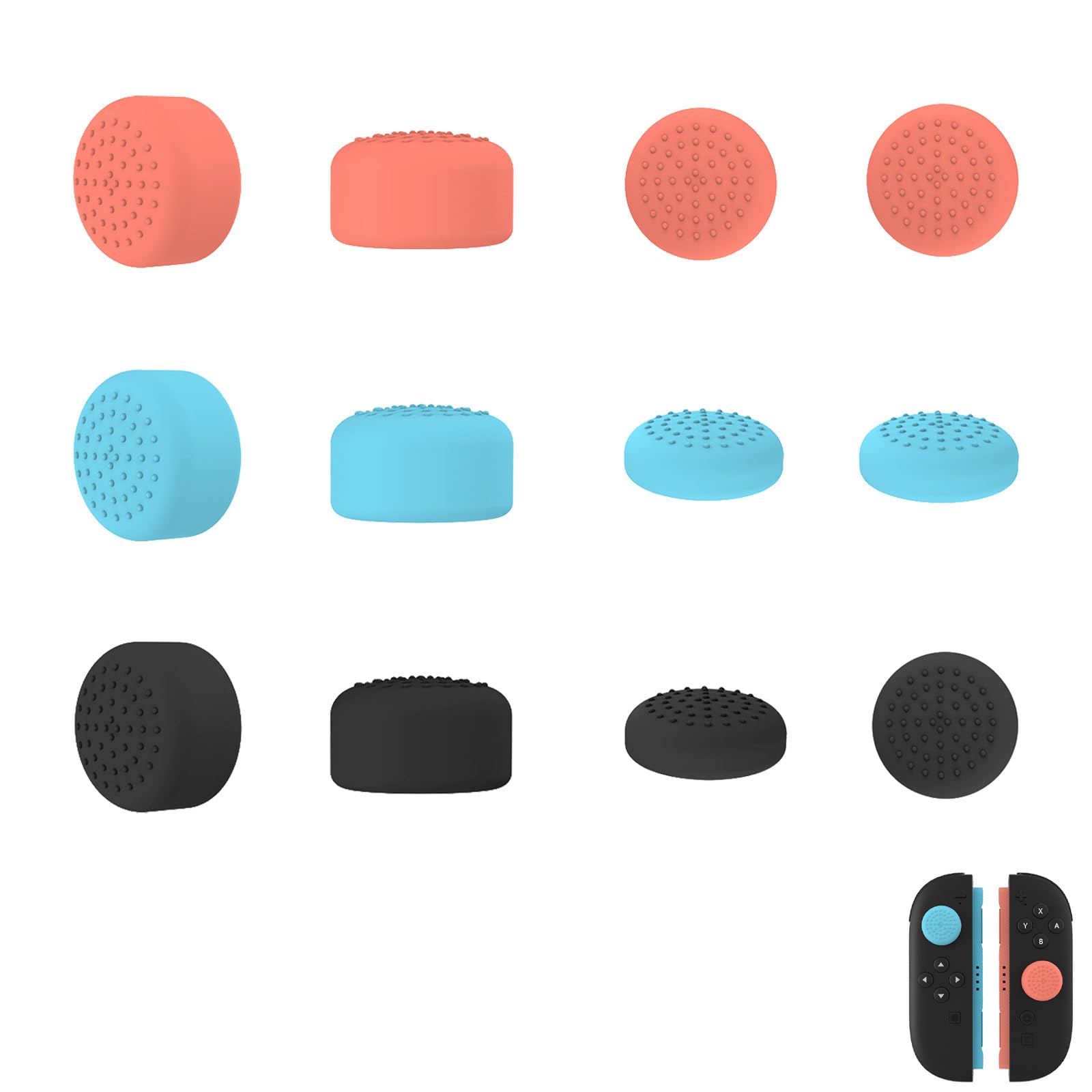 Confezione da 12 Copri Joystick Compatibili con Nintendo Switch 2 Joy-Con, Copri Joystick in Silicone per Impugnature dei Pollici, Cover Protettiva Compatibile con Nintendo Switch 2 Controller