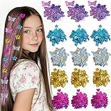 AOSITE 5 Pack Glitzer Patch Mädchenhaare Bedazzler Schmuck, Wiederverwendbares Haar Schminkpuppe Kinder, Haar Design Frisierkopf Geschenk für 6-12 Jahren, Nicht Enthalten Werkzeuge nur Glitzerstücke