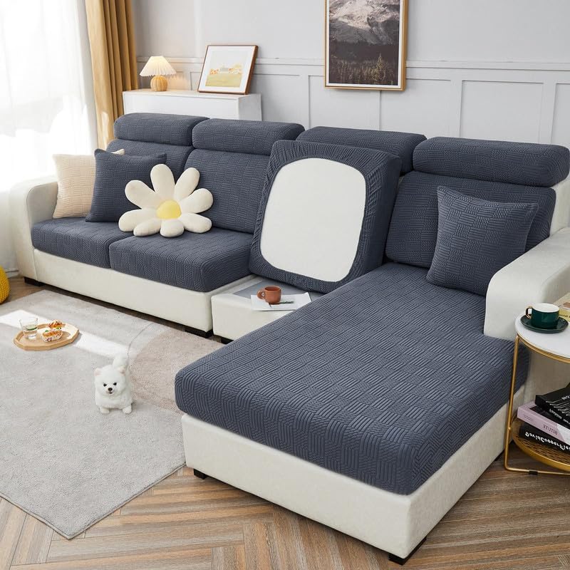 Miniatura 4 de TOPCHANCES Funda de cojín para sofá, resistente al desgaste, universal, de elastano, todo incluido, funda de sofá, funda seccional, fundas elásticas