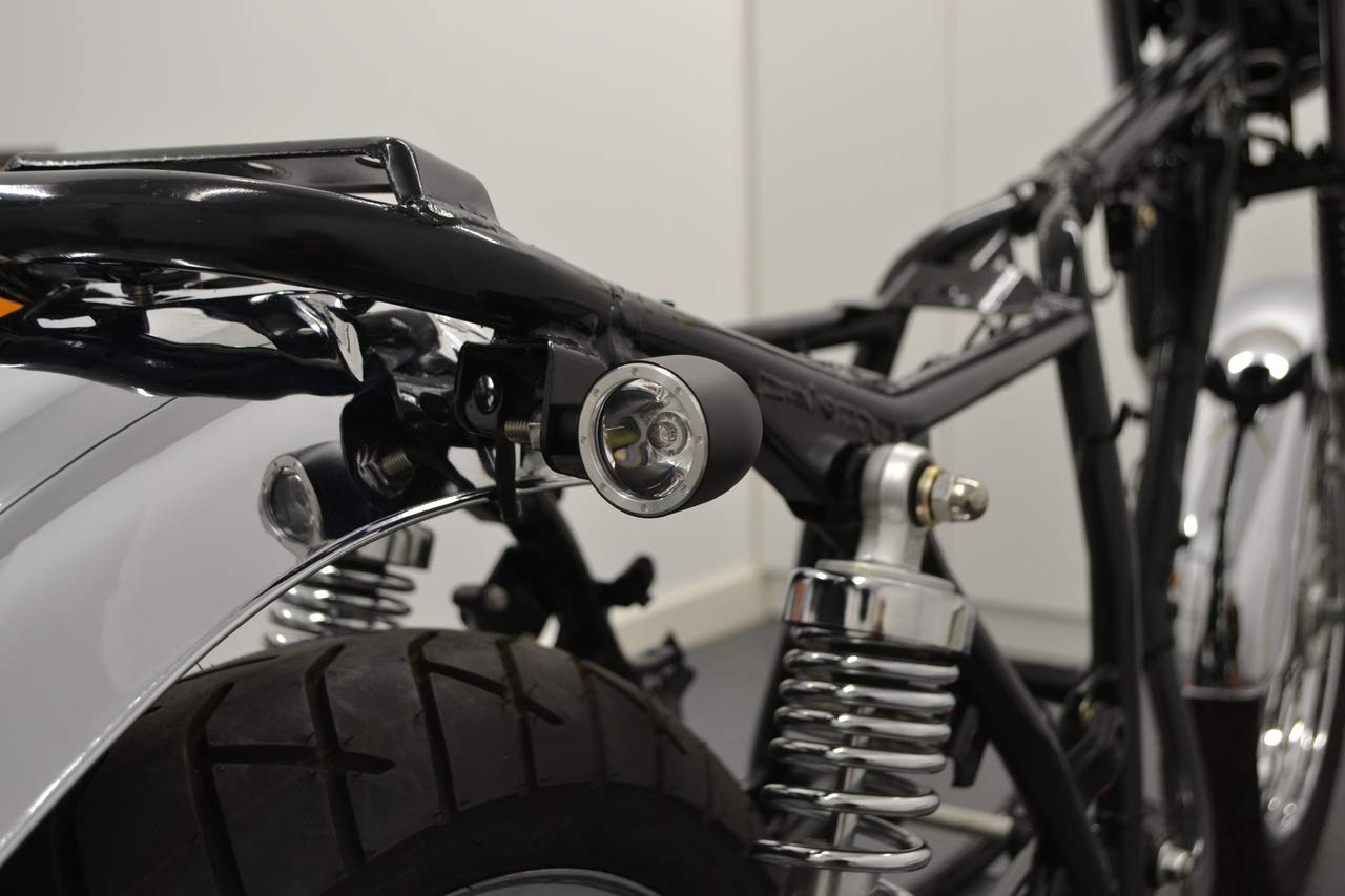 Czarne zintegrowane czarne kierunkowskazy motocyklowe LED z stoperem światła polerowane wykończenie bez ramy
