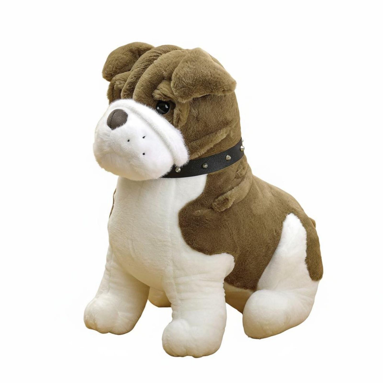 Muñeco Shar Pei Peluche Perro Arrugado Almohada Suave Cojín Decorativo con Tela Suave y Acolchado PP Confortable Adecuado para Cuna Sofá de Casa para Niños, Marrón, 55CM