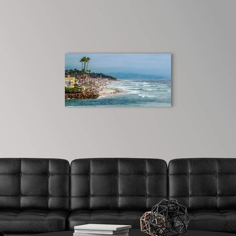 GREATBIGCANVAS Panoramic View of La Jolla Coast, San Canvas Wall Art Print, Coastal Home Decor Artwork,