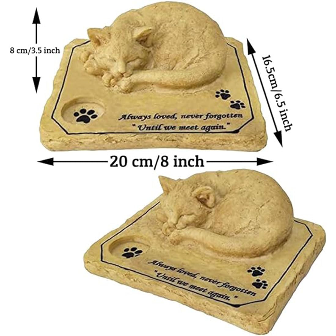 Statua di Gatto Addormentato in 3D Commemorativa per Gatti, Pietra tombale, Regalo in Memoria della Perdita