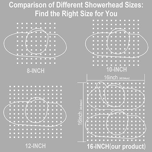 Miniatura 14 de Sistema de ducha de lluvia, cabezal de ducha de lluvia montado en la pared de 12 pulgadas con chorros corporales y ducha de mano, juego de grifo