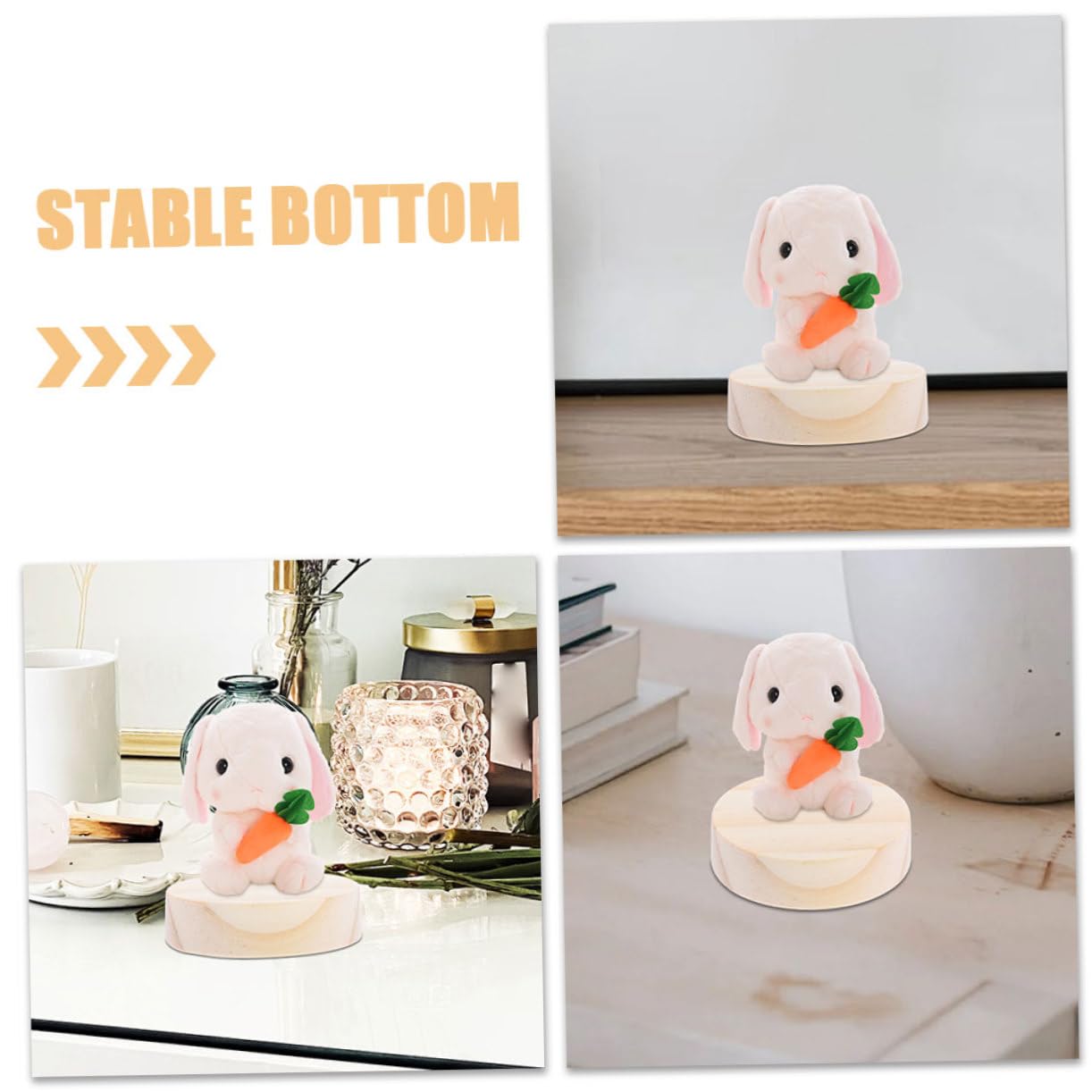 Yardenfun Doll Display Base 3pcs Portable Wooden Doll Stand Sturdy Easy-to-assemble for Craft Showcases