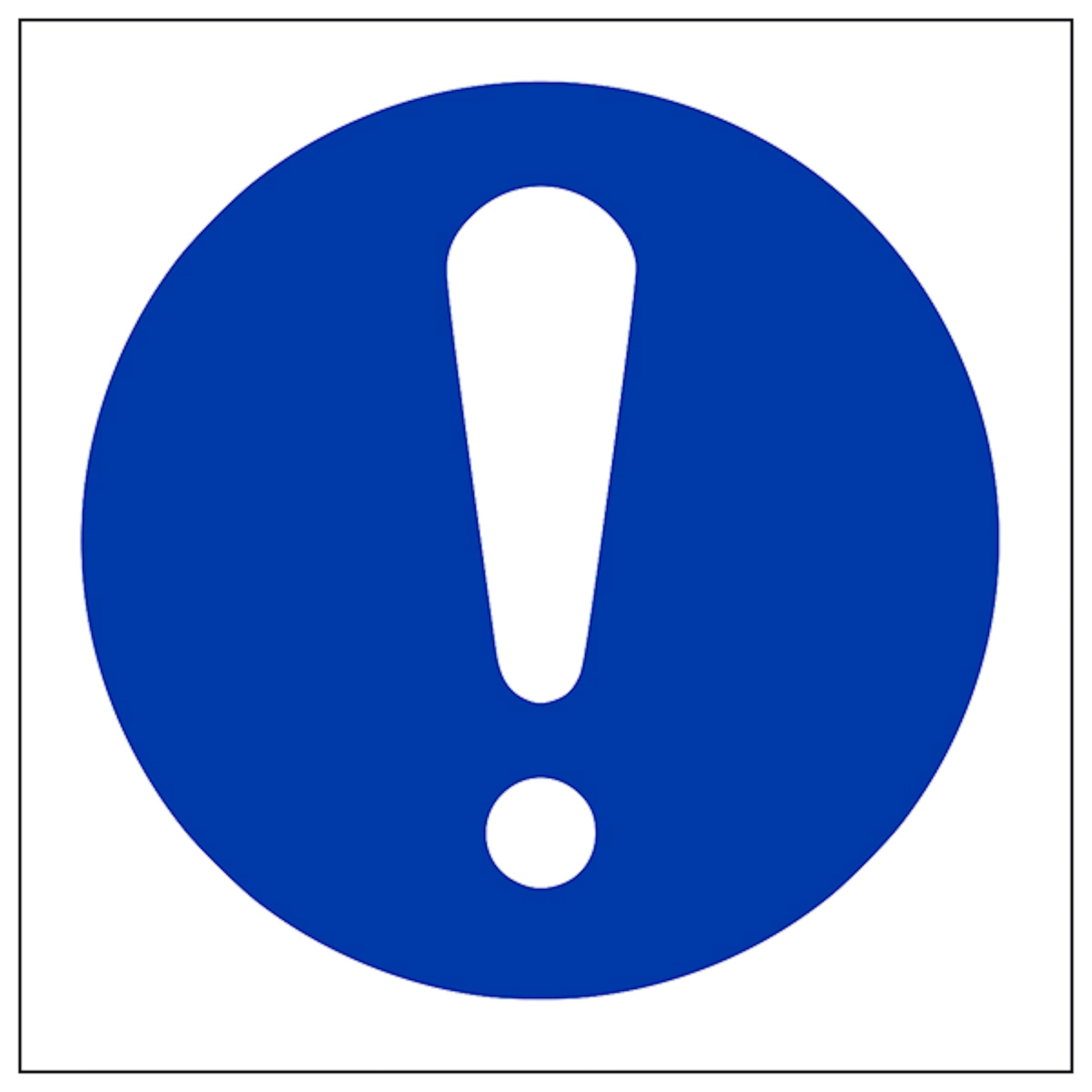 V Safety Exclamation Mark Symbol 100 x 100 mm - 3mm Brushed Aluminium Composite Safety Sign