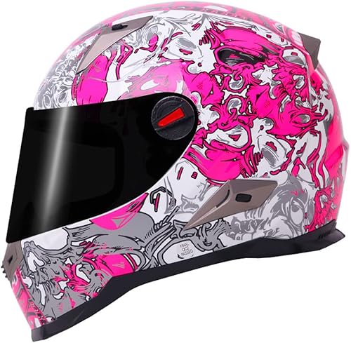 TCTCXQG Casco de motocicleta aprobado por DOT, casco de motocicleta para adultos, jóvenes, hombres y mujeres, ligero casco de carreras de bicicleta