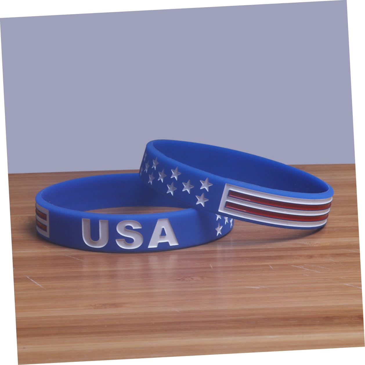 Pulsera de Silicona Bandera Estadounidense Azul, Patriótica Deportiva para Souvenirs