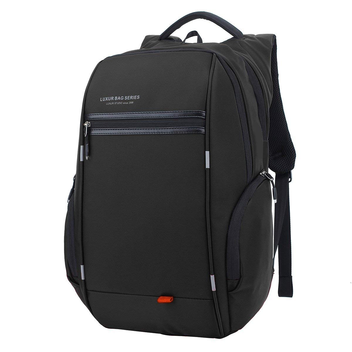 LUXUR Business Laptop Backpack,Travel Anti Theft Laptops Backpack USB Charging Port,College Back to School Bookbags for Men&Women Fits 15.6 Daypack,Black