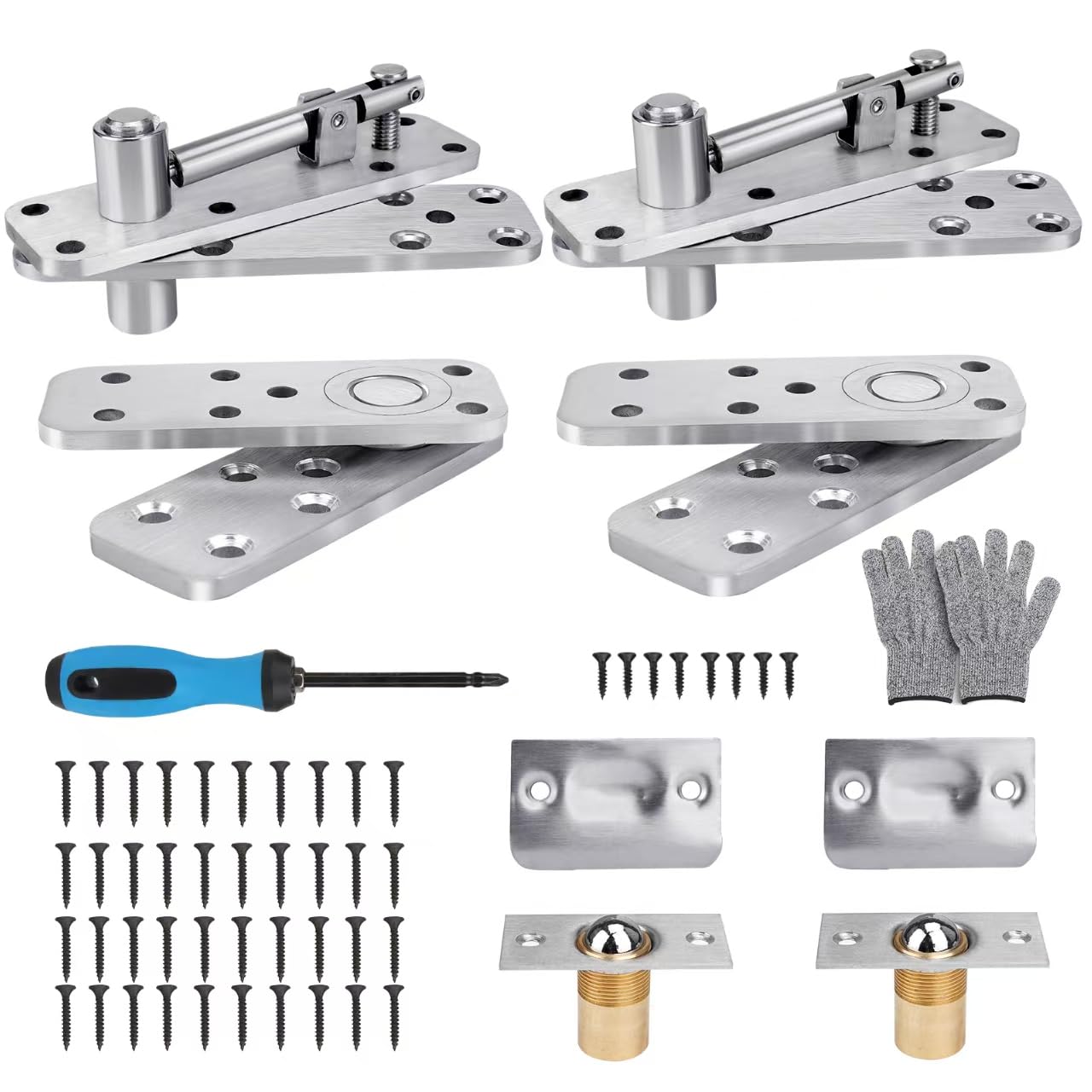2 bisagras de puerta oculta de acero inoxidable, bisagras pivotantes, bisagra de estantería de puerta oculta, bisagra de puerta oscilante de rotación de 360° para puerta secreta, estantería (560