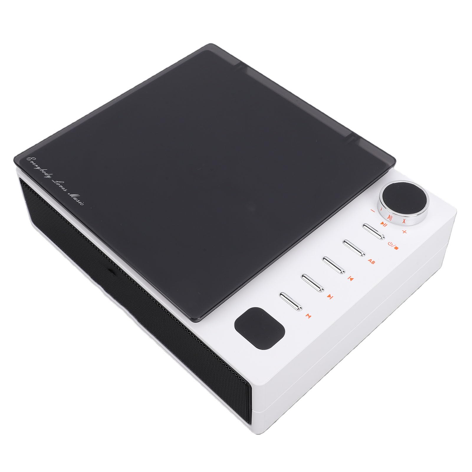 Fabater Reproductor de Música CD Bluetooth con Control Remoto para Oficina en Casa o Relajación, Diseño Compacto de ABS y Aleación de Aluminio (White)