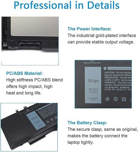 Miniatura 3 de TECHEER GJKNX 5480 5580 GD1JP - Batería compatible con Dell Latitude 5480 5580 5280 5590 5490 E5480 E5580 E5490 E5590 E5591 Precision 15 3520 3530