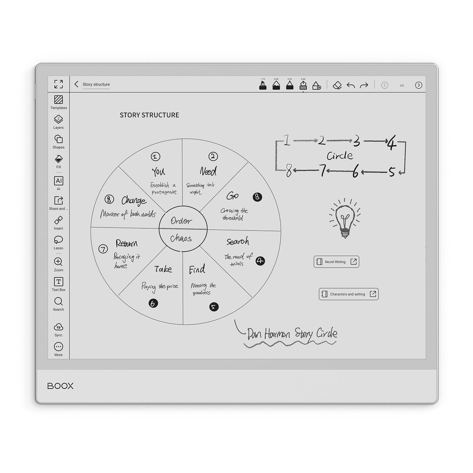 BOOX Tablet Note Max 13,3" Notatnik B/W 300 ppi 128 GB Android 13 E-Ink WiFi BT (bez światła przedniego)