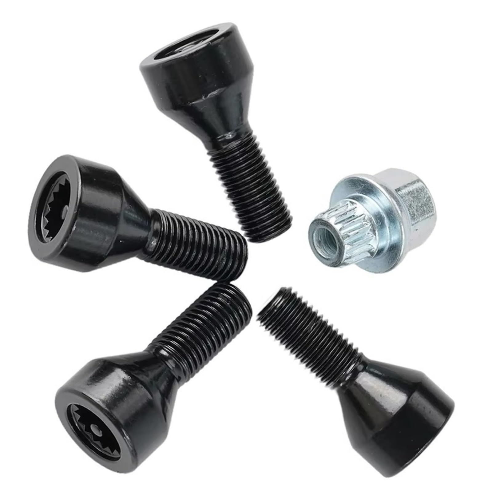 Pernos de bloqueo de rueda M12x1.5 antirrobo para llantas MINI F55 F56 4 Uds 5
