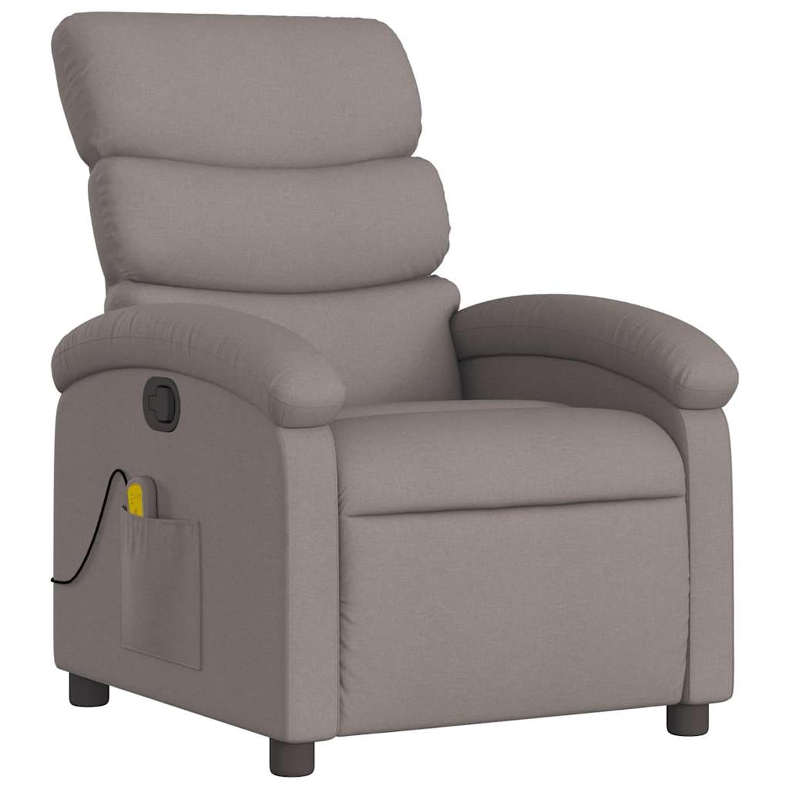 Fotel do masażu z funkcją masażu, kolor taupe – ergonomiczny fotel relaksacyjny, obicie z materiału, pozycja siedząca 70 x 92 x 99,5 cm/pozycja leżenia 70 x 147 x 80 cm, dla dorosłych