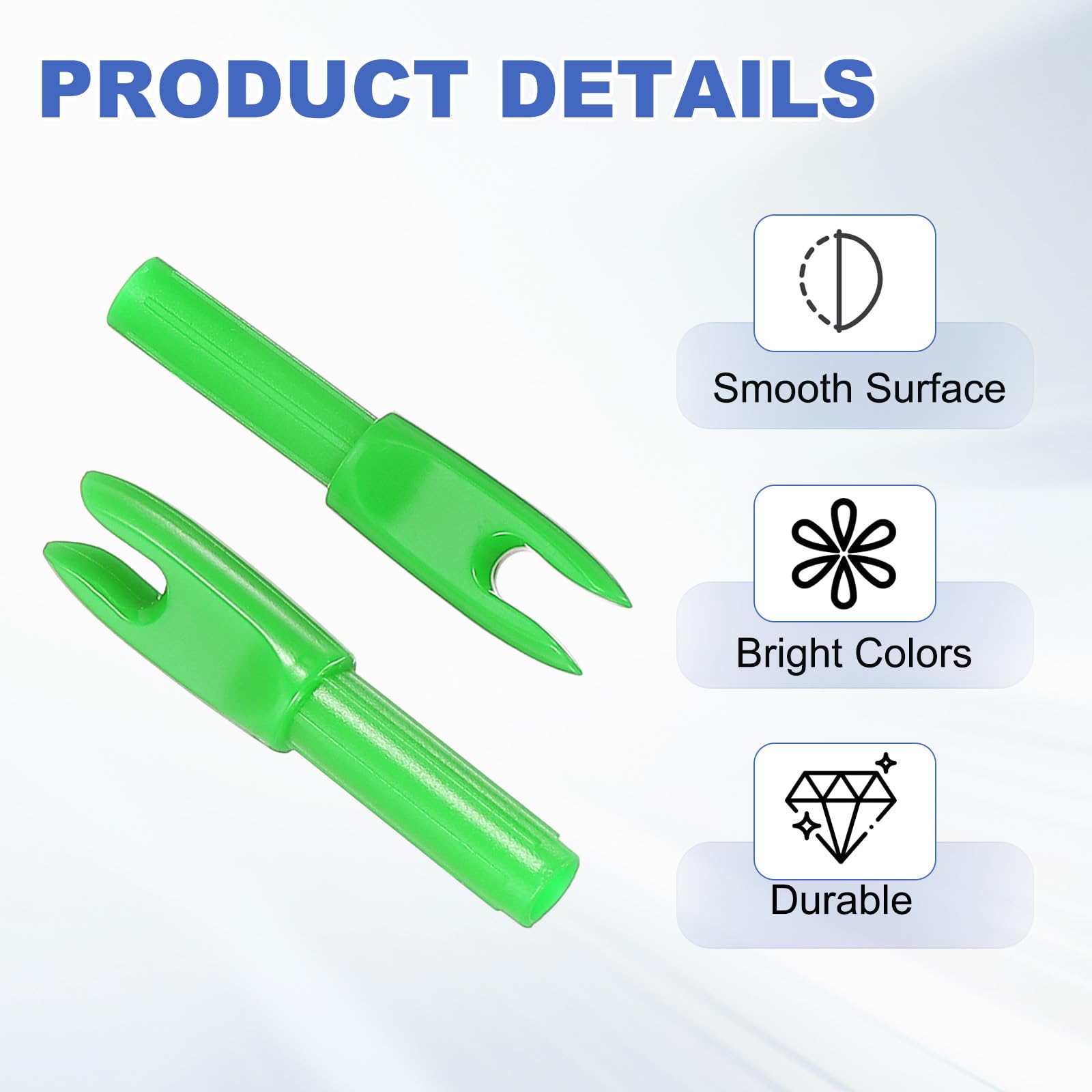 PATIKIL Flèches de Tir à l'arc Nocks 4.2mm, 12 Pcs Insert en Plastique Nock de Flèche de Remplacement pour La Chasse au Tir à l'arc Arc Composé Recurve, Vert