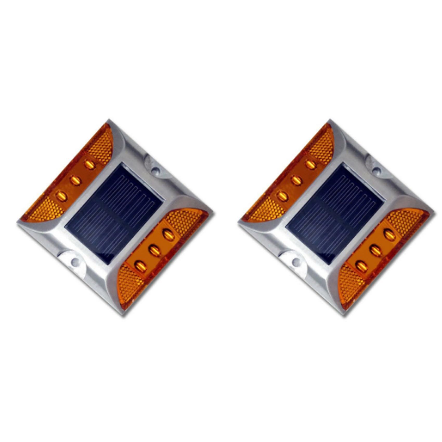 Vjsujehgy 2X LED Solar Power Ground Marker Lights Waterproof Outdoor Driveway Road Highway Spike Lamp