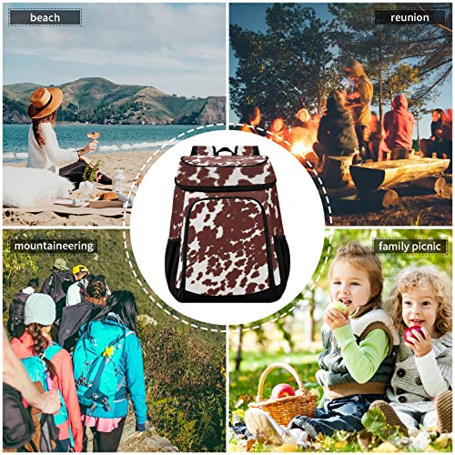 Susiyo G277286877P709C750S1602 Cow Print Brown Spots Insulated Cooler Backpack thumb #6