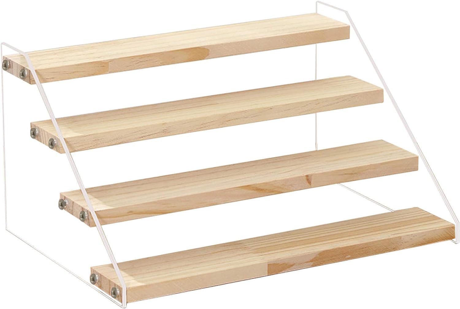BPA® Wood Display Stand, 4-Step Display Riser Wood Shelf Display Shelves for vendors, Cupcakes, Perfume