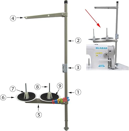 Miniatura 3 de CKPSMS Marca - #F2 1SET 2 carrete hilo soporte tubo a través de la parte superior compatible conreemplazo para máquinas de coser industriales JUKI