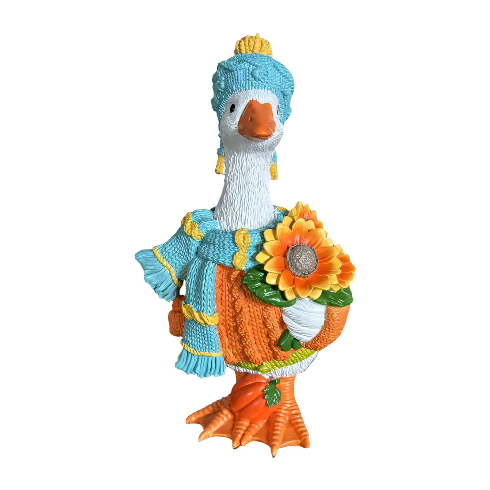Plcpdm B Freestanding Ducks Decor Statue, Resin Fall Home Accent For Tabletop Shelf Mantel Scenes, Hand Painted Figurine Autumn Ducks Statue Harvest Tabletop Accent Seasonal Shelf Ornament Freestanding Resin