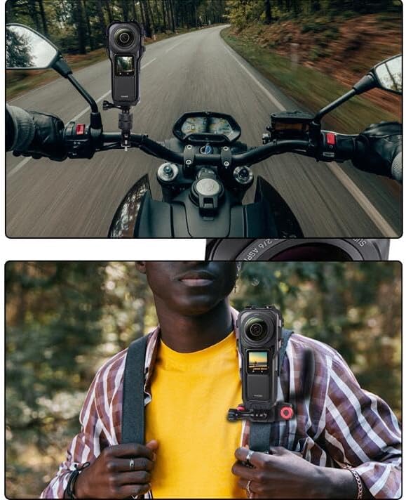 Miniatura 7 de Marco de protección extendida para cámara Insta360 ONE RS 1 pulgada 360 Edition, agujero roscado de 14 con doble soporte de zapata fría, ultraligero